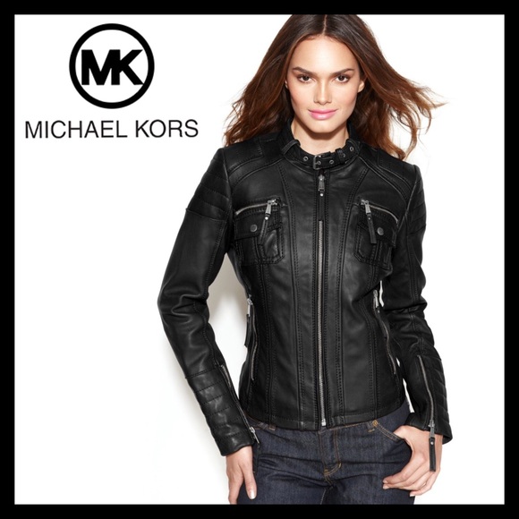 Michael Kors Jackets & Blazers - Michael Kors Lambskin Leather Motorcycle Jacket